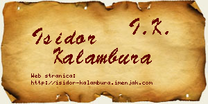 Isidor Kalambura vizit kartica